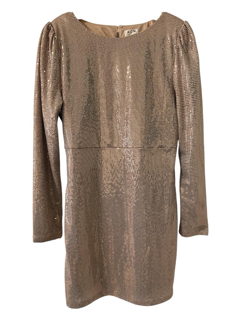 Ardene Contemporary Wear Champagne Metallic Open Back Party Dress L